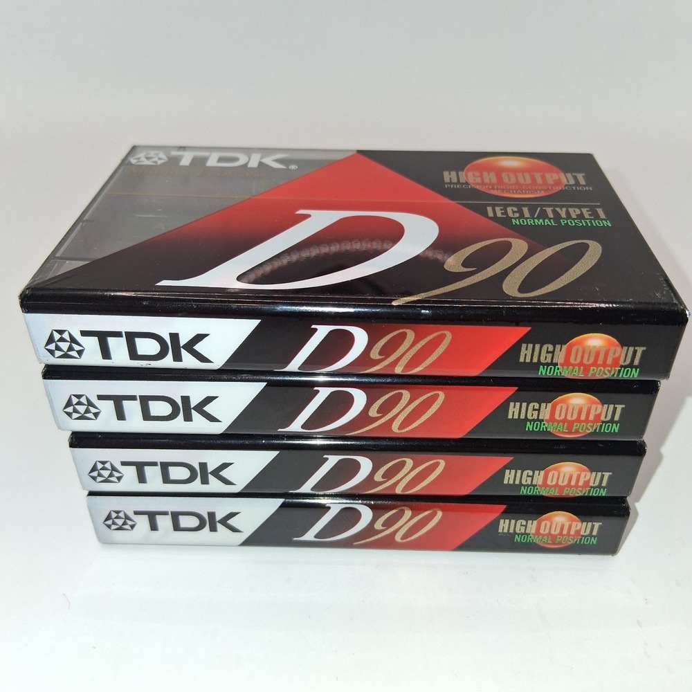Audio Cassettes TDK D90 Blank Tapes High Output IECI/TYPE I  New Sealed Lot Of 4